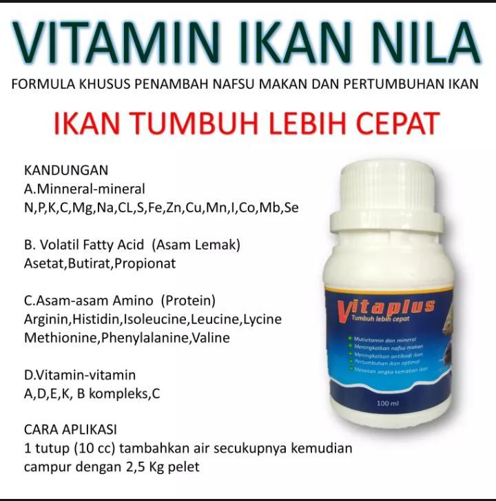 VITAPLUS multivitamin untuk ikan nila cepat besar Obat Ikan Vitamin Ikan Suplemen Ikan Lele Bawal Nila Patin Ikan Mas Ikan Gurame Mujair Semua Jenis Ikan Air Tawar Pemacu Pertumbuhan Ikan Penambah Nafsu Makan Ikan Cepat Besar Gemuk Dan Sehat 2