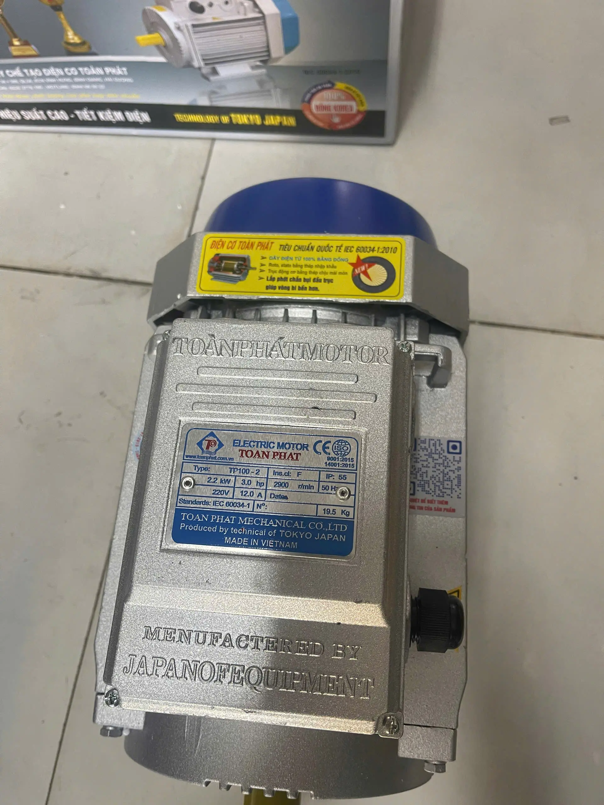 Mô tơ Toàn Phát 2.2kw động cơ chuẩn lõi đồng bảo hành 1 năm