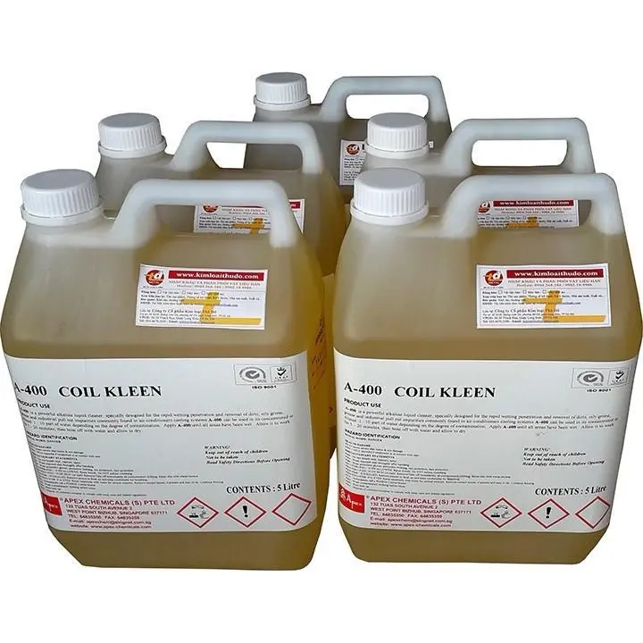 Nước làm sạch, Nước Tẩy Dàn Lạnh A400 (Coil Kleen) - Chất Tẩy Rửa Đa Năng Can 5 Lít, Dung dịch tẩy rửa ngoài két, Can nước rửa chất tẩy COIL KLEEN A400 5 lít rửa vệ sinh hệ thống máy điều hòa không khí, dàn lạnh, dàn nóng điều hòa 3