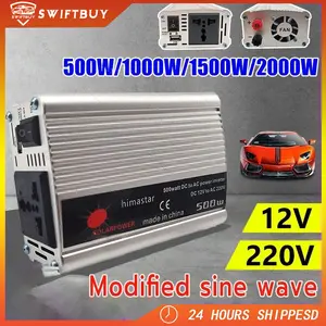 Power Inverter 220W 500W 1000W 2000W 4000W Inverter DC 12V to AC 220V 500 watt Pengubah Arus DC ke AC Solar Power Aki listrik Serbaguna Daya Besaar Portable Car Charger Converter Adapter Auto accessories / Inverter 500W/1000W Usb