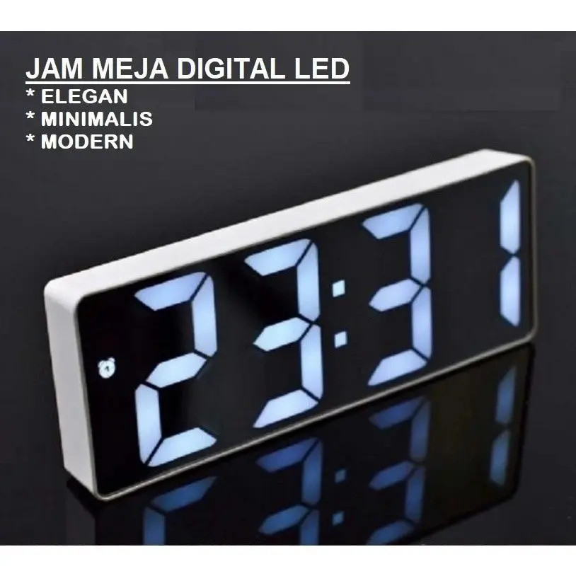 Jam Alarm Dinding Meja Digital Clock LED/Mirror am Alarm Dinding/Jam Meja Digital Led Aesthetic 3D Modern Jam Meja/Digital Alarm Clock Mirror
