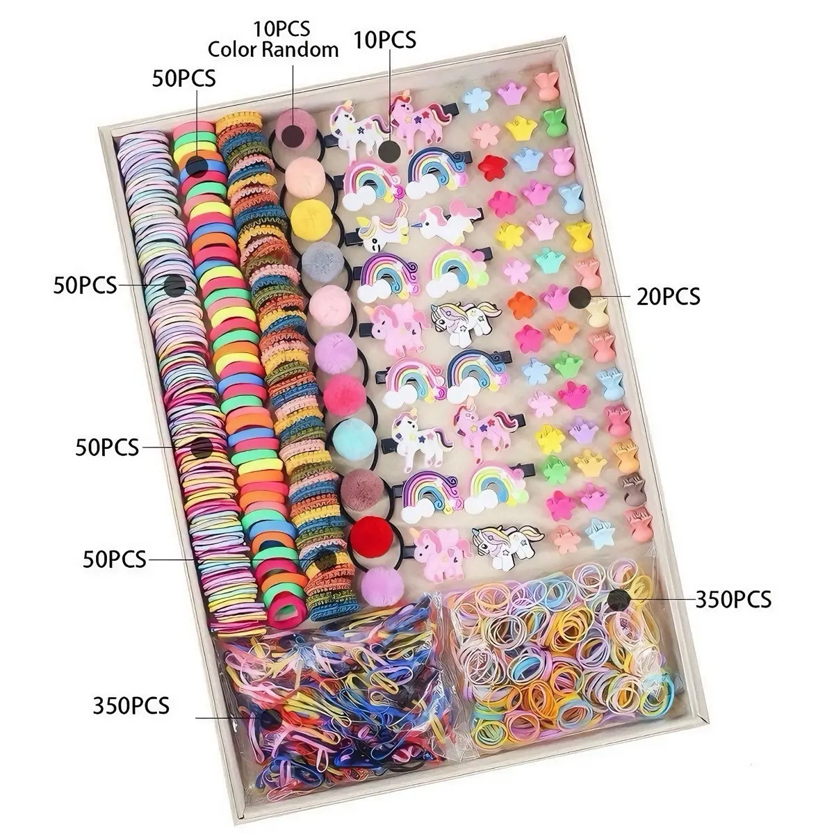 SET PHỤ KIỆN BUỘC TÓC KẸP TÓC CHO BÉ 940 CHI TIẾT - Phụ Kiện Tóc Kem