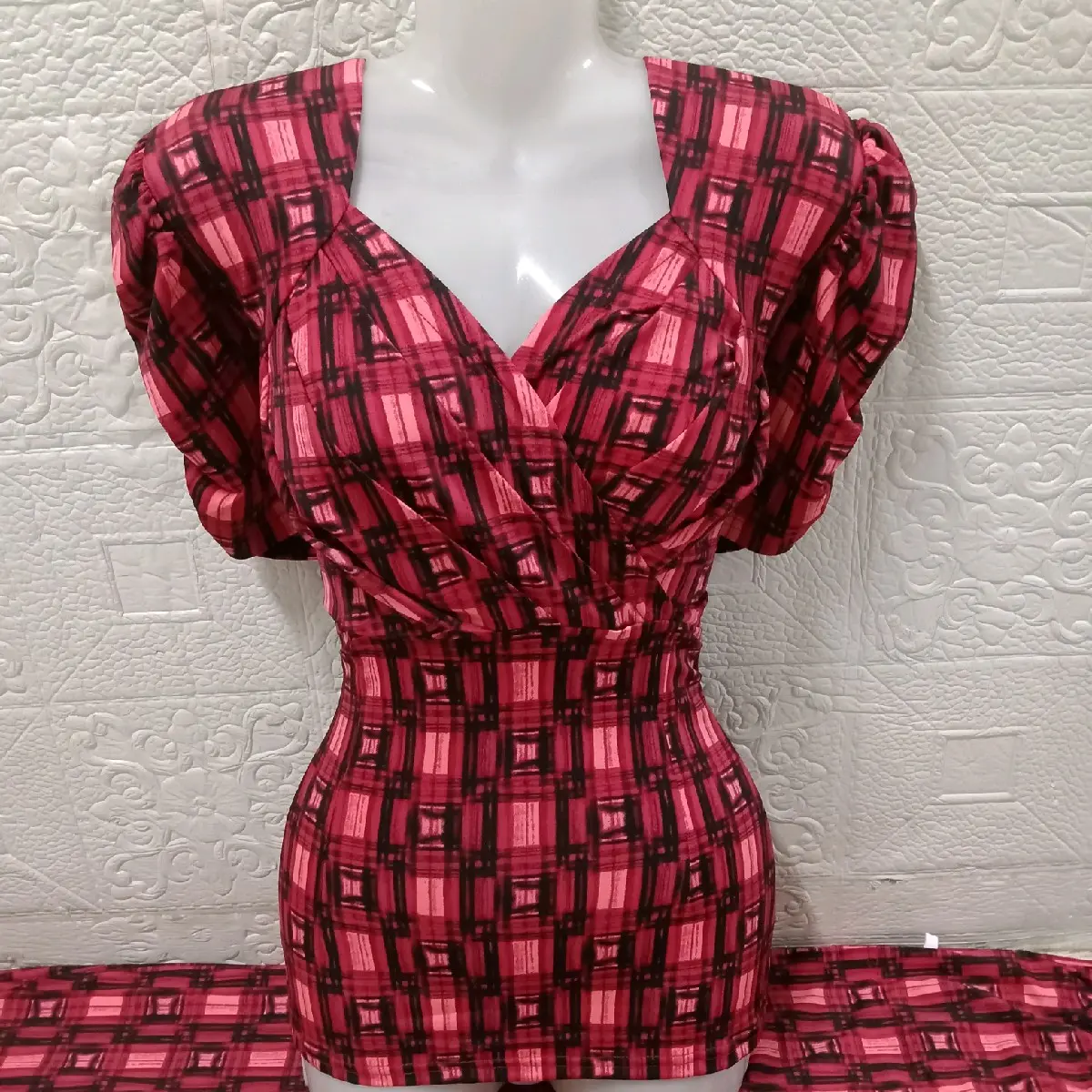 Đồ bộ mặc nhà nữ thun ati, áo thiết kế kiểu tay rút, quần dài ống ôm _ Women Top