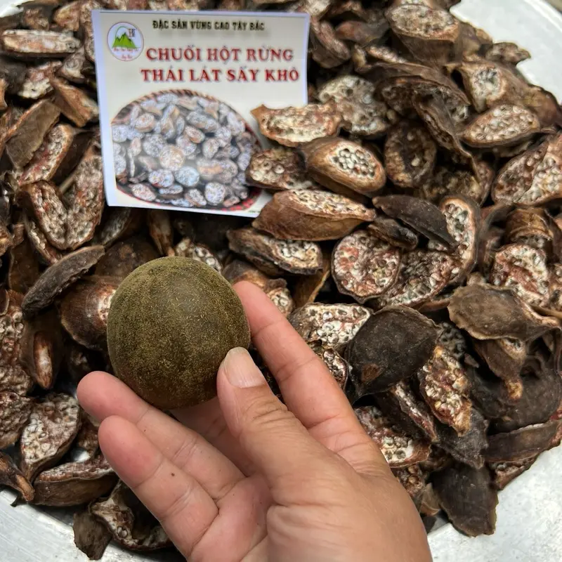 1 KG CHUỐI HỘT RỪNG CẢ VỎ THÁI LÁT KÈM LA HÁN QUẢ NGÂM TRÒN VỊ 7
