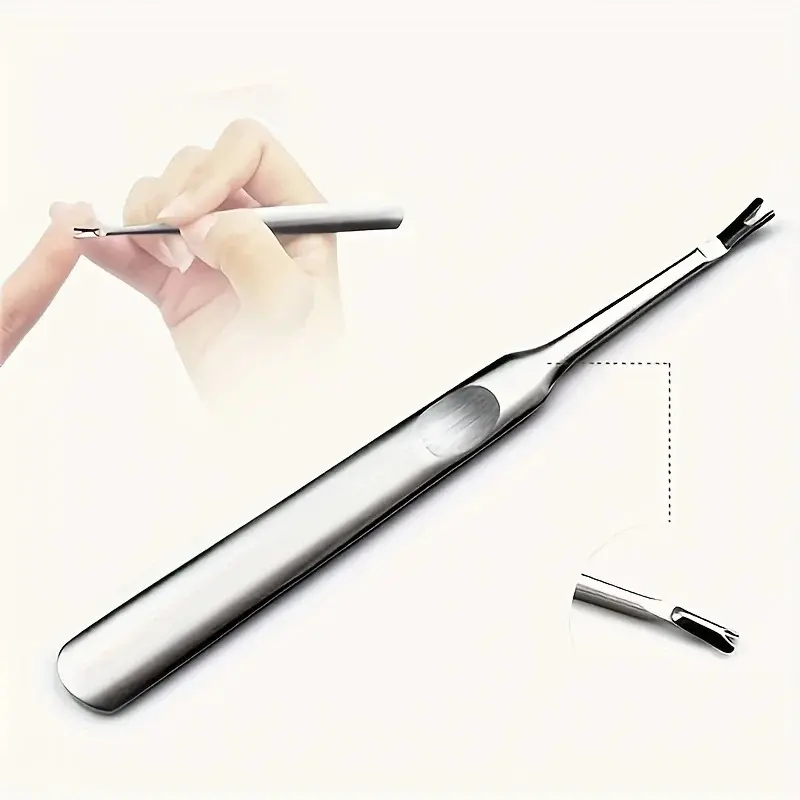 1Pc Cuticle Pusher Professional Stainless Steel Nail Cuticle Remover Callus Dead Skin Fork Nail Manicure Pedicure Tools