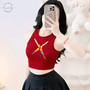Áo Thun 3 Lỗ Croptop Dáng Ngắn Thun Borip Form Ôm Body In Chữ X Luffy , Nữ Women Cổ Tròn