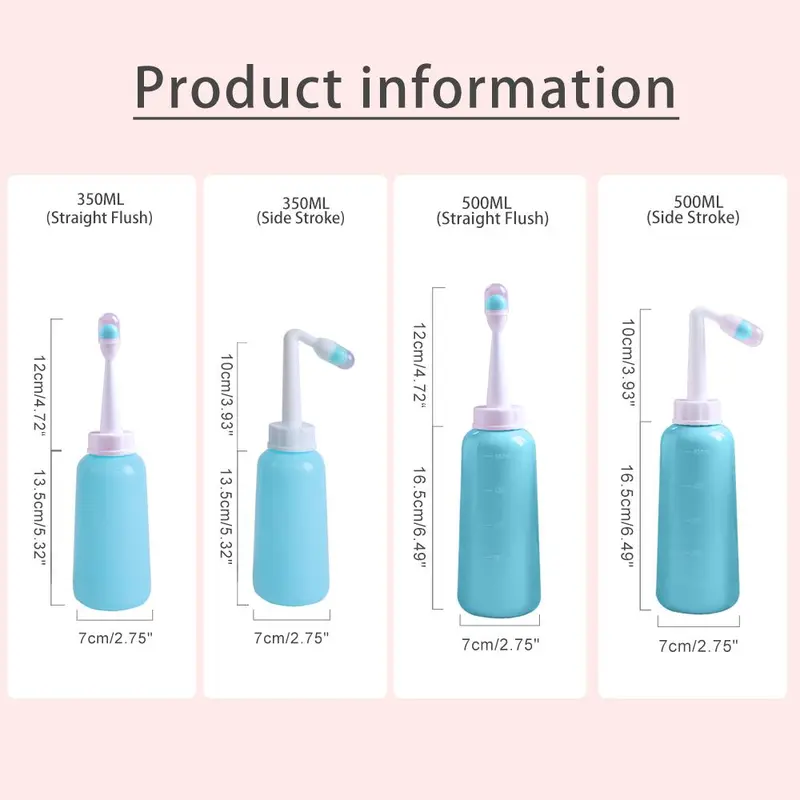 Portable Bidet Toilet Sprayer Cleaning Products for Bathroom Accessories, Peri Bottle for Postpartum Care, 350ML/12Oz Perineal Bottle Postpartum Essentials Upside Down Peri Bottle, Bidet Parts, Holiday Essentials, Travel Bidet with Nozzles & 1 Travel Bag 7