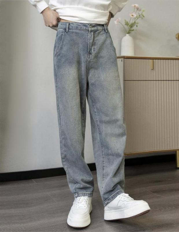 Quần Jeans Nam Basic Unisex ,Form Baggy ,Chất Bò Không Giãn , Dày Dặn , Mềm ,Thời Trang Hot 6