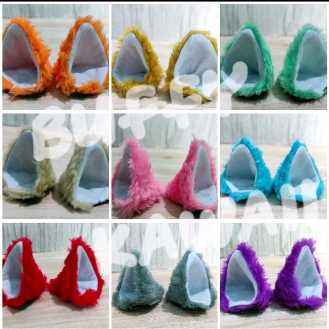 Aksesoris helm Kucing nekomimi furry bulu halus ear cat accessories helmet motor