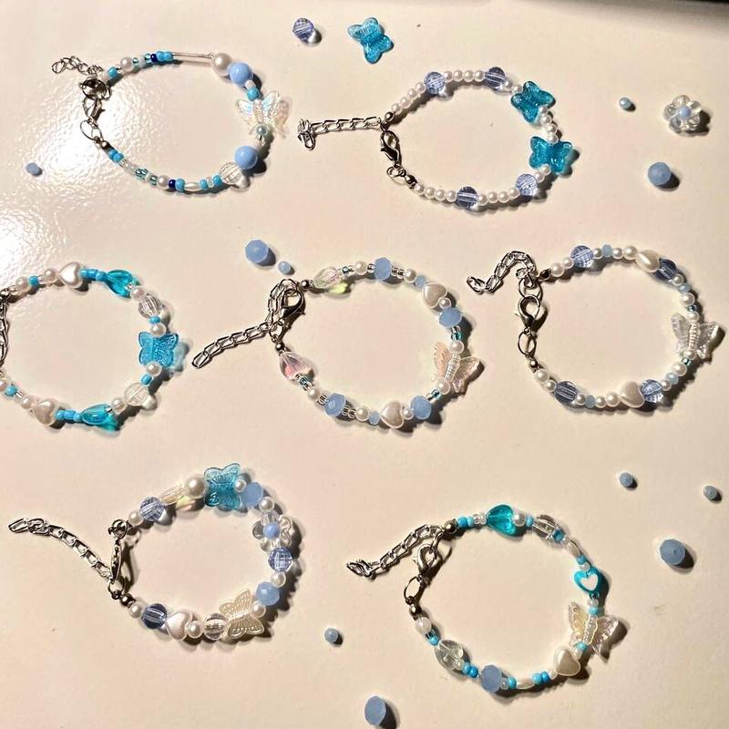 Blue Beads Bracelets Gelang Manik Korea 0