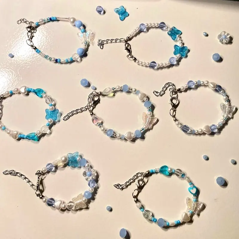 Blue Beads Bracelets Gelang Manik Korea 0