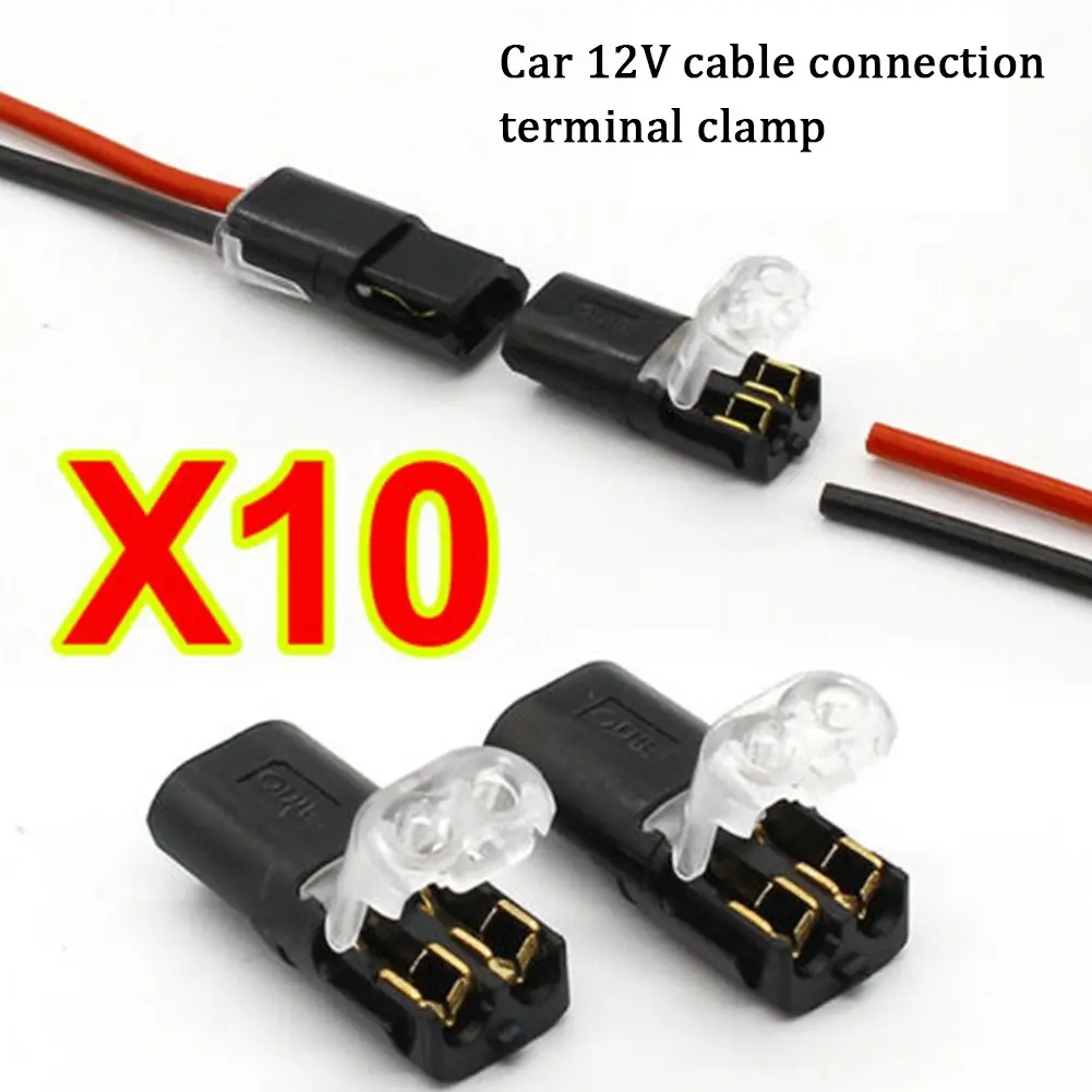 10PCS 12V Car Wire and Cable Plug Connector With Terminal Connection Clamp