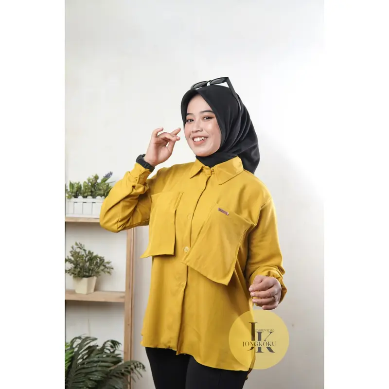 Kemeja Polos Wanita Bahan Twill Premium // Kemeja Polos Wanita Oversize Jumbo Katun 0