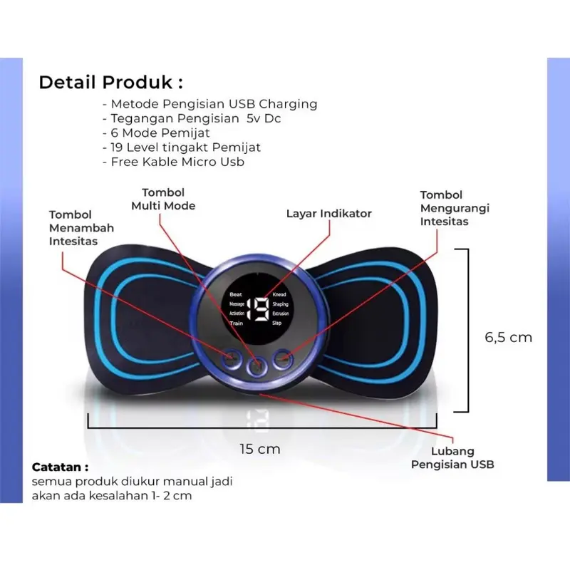 YUFEMA - EMS Alat Pijat Leher Terapi Mini Pad Mat Electric EMS Massager Recharging Elektrik Punggung Therapy 3