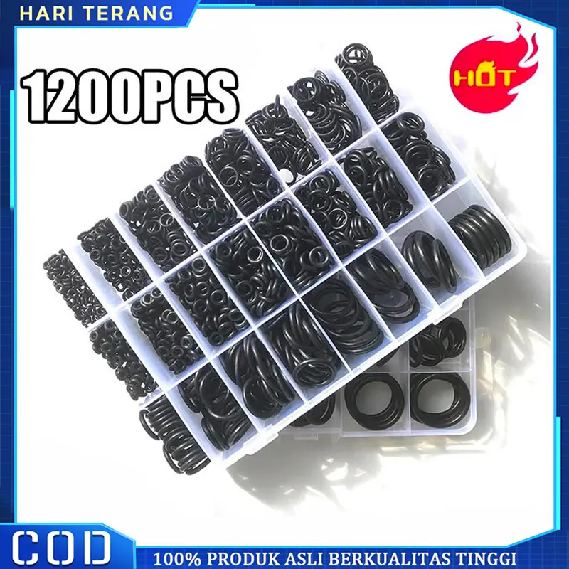 1200pcs Karet Seal O Ring HNBR / Rubber O Ring Seal Tightening +Box COD 1200pcs Karet O Ring Set Rubber O Ring Seal 24 Type Nbr Seal Ring Kit For Automotive Gasket Fuel Resistant Faucet Sealing Washer