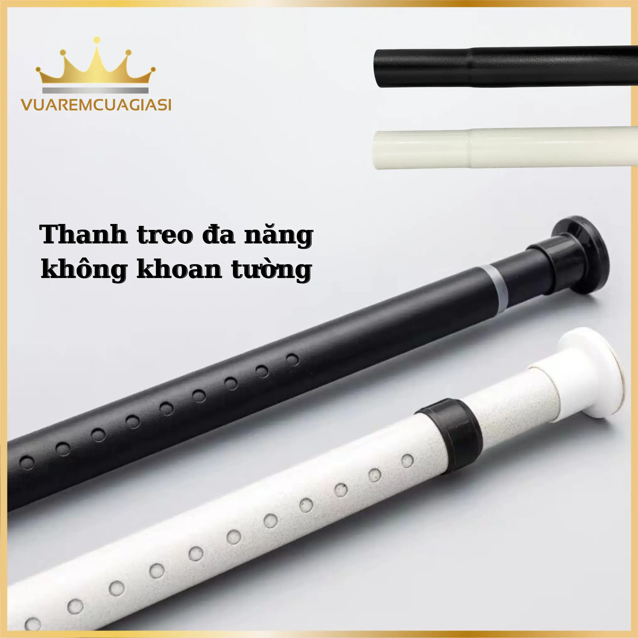 Thanh treo không khoan 32mm hàng loại 1 không khoan tường đa năng dễ sử dụng, tăng chỉnh dài ngắn, chất liệu thép không ghỉ vuaremgiasi