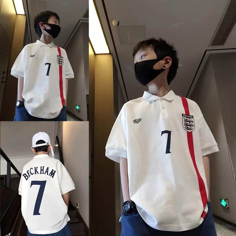 [18-60kg] Áo Cổ POLO Họa Tiết Số 7 Phong Cachs Hàn Quốc Dành Cho Bé Trai