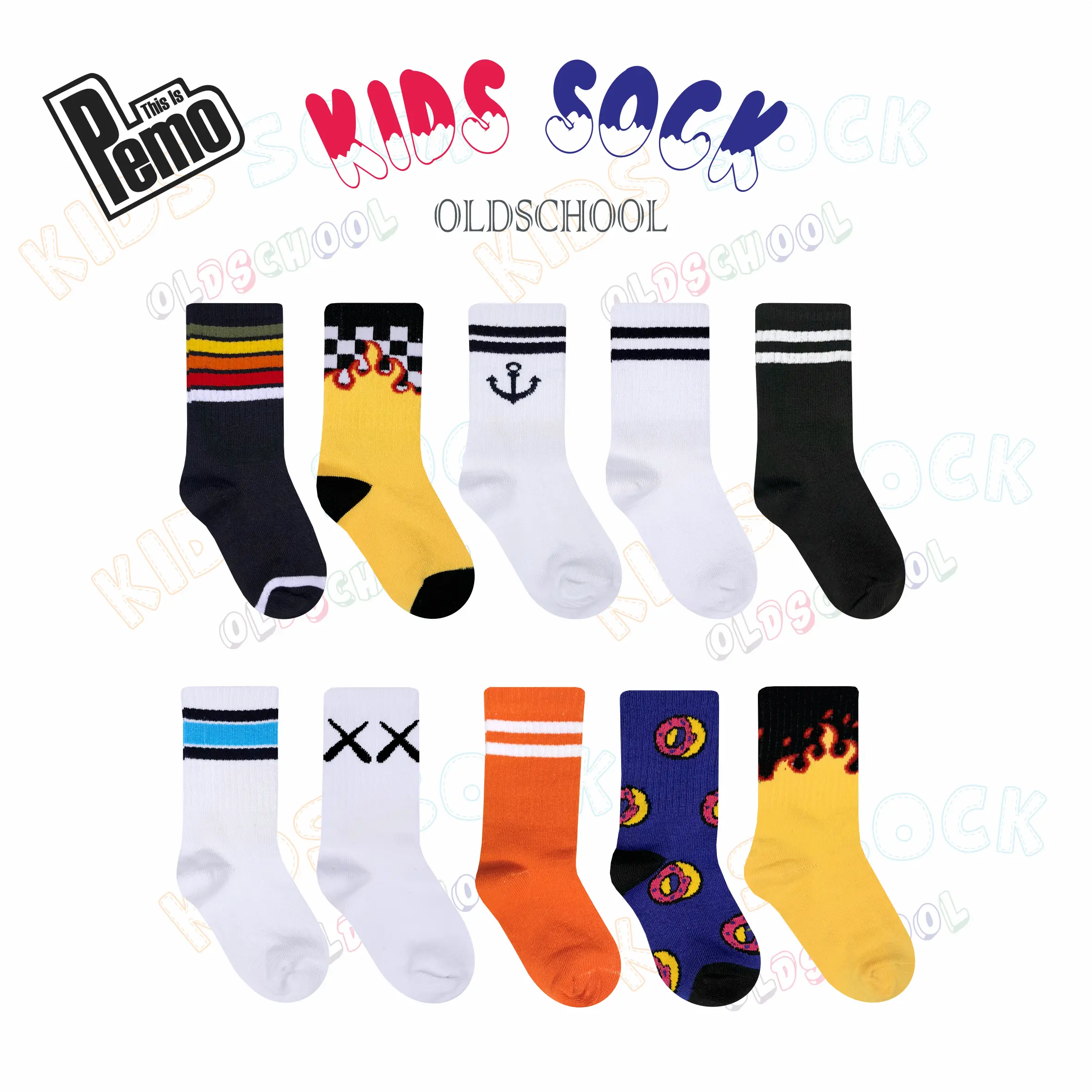THIS IS PEMO - Kaos Kaki Anak Motif Oldschool Kids PREMIUM OS