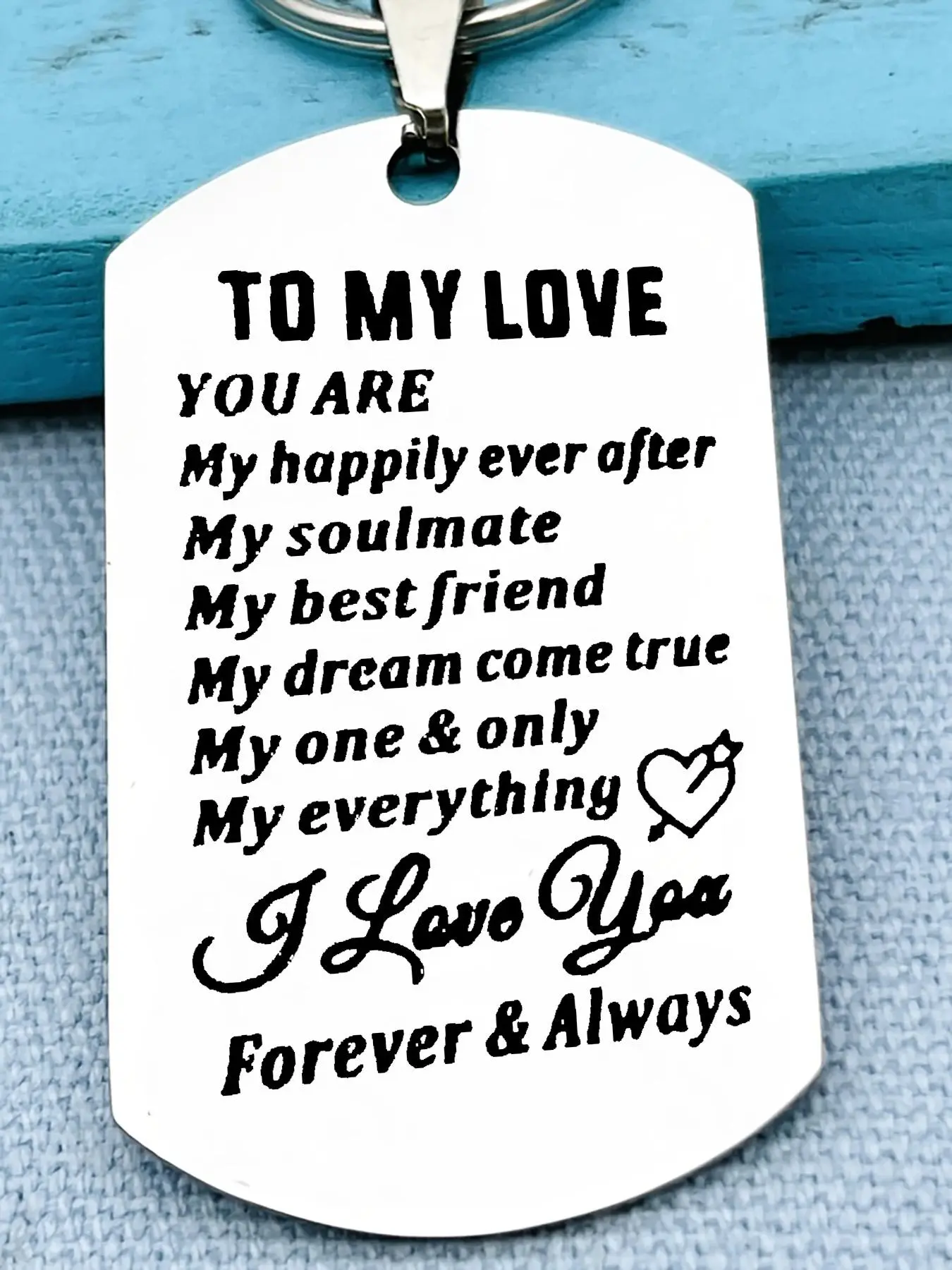 Retro Style Slogan Engraved Couple Cute Fun Keychain As Personalized Gifts, Metal Trendy Key Holder & Key Fob for Car Key, Ideal Kawaii Accessories for Men & Women, Valentine's Day, Gift