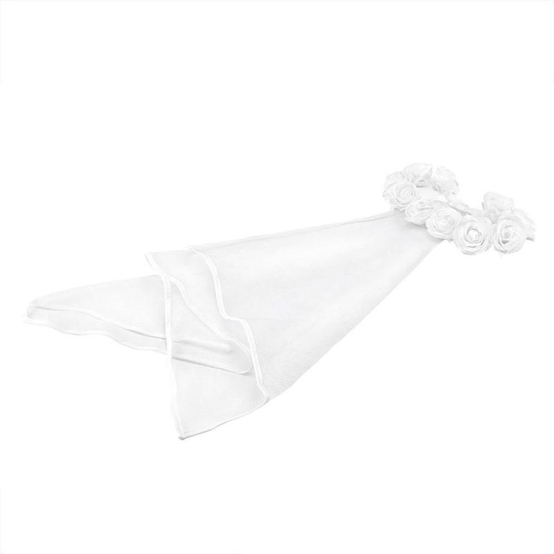 Product Introduction of Romance Flower Headdress Wedding Headband with Veil Trend Bride Party Headdress 45