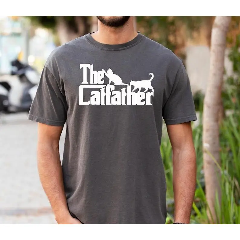 The Catfather Shirt, Comfort Colors Dad Shirt, Cat Lover Gift for Dad, Fathers Day Gift, Cat Owner Gift for Husband, Cat Dad Shirt Casual Classic