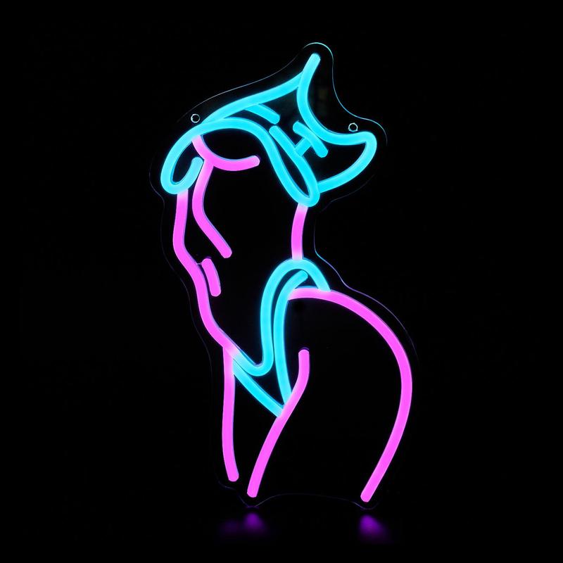 Abstract Figure Design LED Neon Light, USB Powered Creative Fashionable LED Neon Lamp with Switch, Decorative LED Light for Home Living Room Bedroom Party, Euro 2024 Decorations 4