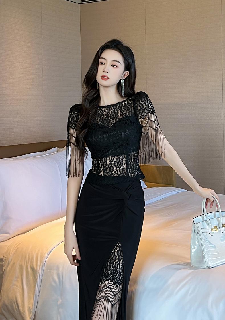 Product Introduction of Áo Sơ Mi Ren Thiết Kế Hotie Kiểu Pháp, Tay Áo Tua Rua Nhìn Xuyên Thấu, Hàng Mới Về, 20504 Nữ Top Women Shirt Umi 11