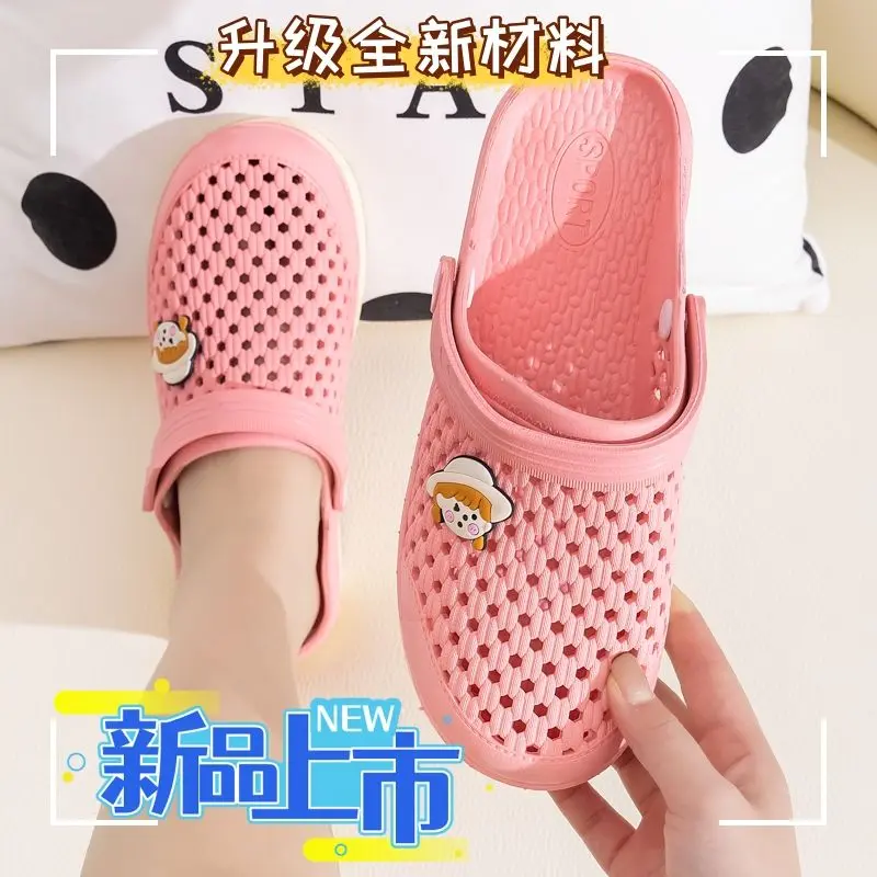 2025 Hole Sandals for Women 2025 New Style Poop Feeling Summer Outer Wear Closed Toe Internet Celebrity Beach Thick Bottom Cartoon Women's Slippers Hot Sale