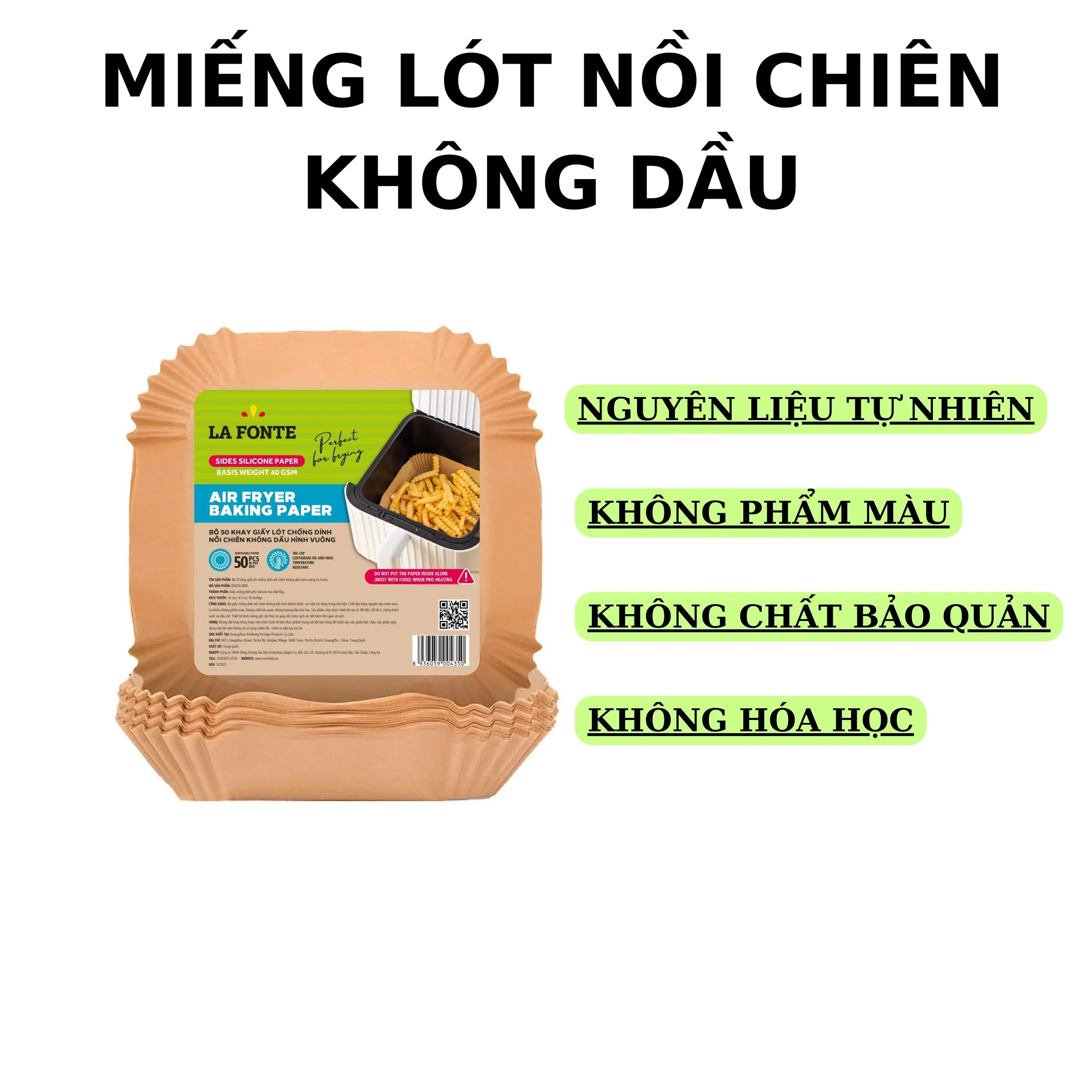 Khay lót chống dính nồi chiên không dầu Lafonte chiệu nhiệt cao vĩ 50 khay