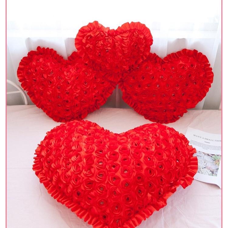 Gấu bông hình trái tim hoa hồng. Hoa hồng không tàn, gấu bông size to 60cm Đồ Chơi Thú Bông Thú Nhồi Bông Toy