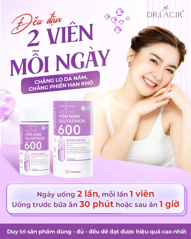 Phiên Bản Tím Ấn Tượng - Viên Uống Glutathion 600 - Hộp 30 Viên - Viên uống không sử dụng cho nam 3