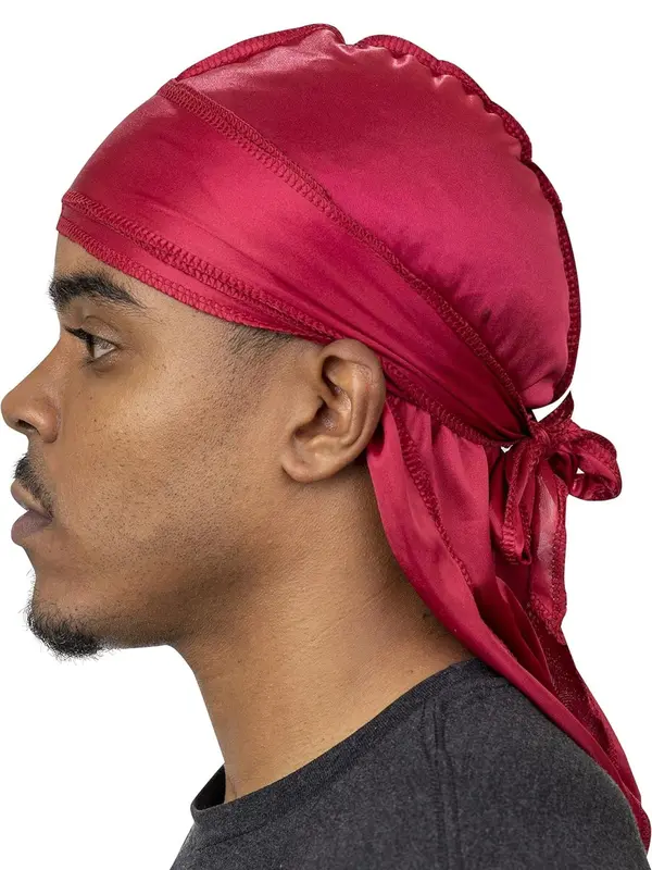 Men's Solid Color Durag, Casual Comfortable Soft Breathable Outdoor Sports Daily Hats, Fashion Bow Hat Cap Accessories for Men 4