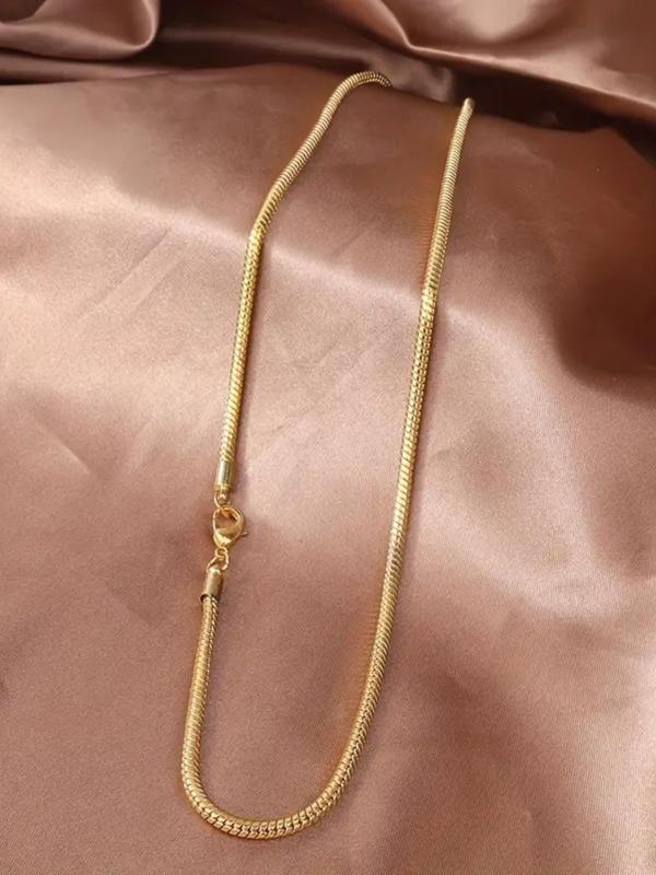 Fashion Chain Necklace, Casual Simple Plain Snake Chain Necklace, Fashion Jewelry for Men & Women for Party, Daily Clothing Decor, Trendy All-match & Exquisite Jewelry for Birthday Gift without Box 4
