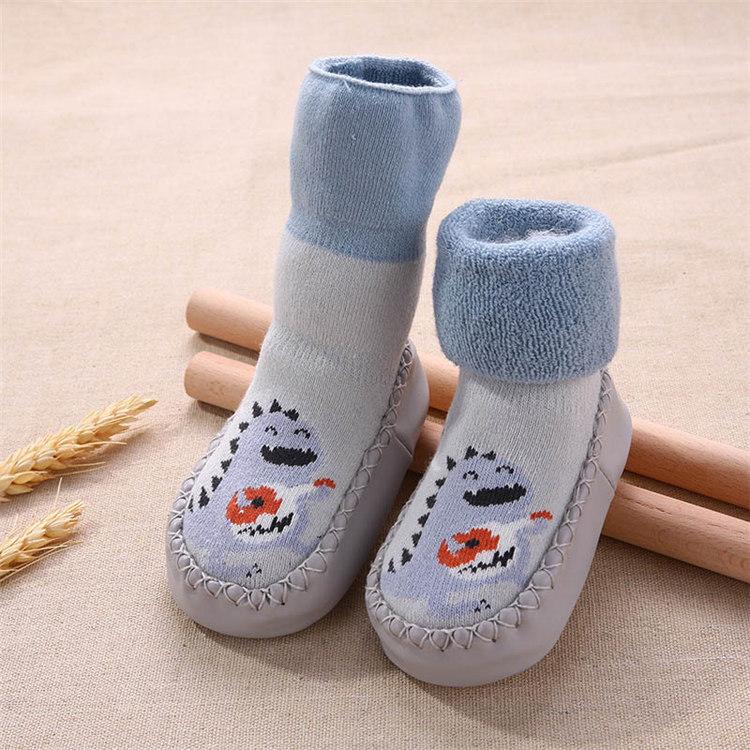 Product Introduction of Baby Rubber Shoes Toddlers Infant Sock Cartoon Animal Pattern Anti-slip Warm Terry Winter Baby Shoes 6 Months To 3 Years Old 9