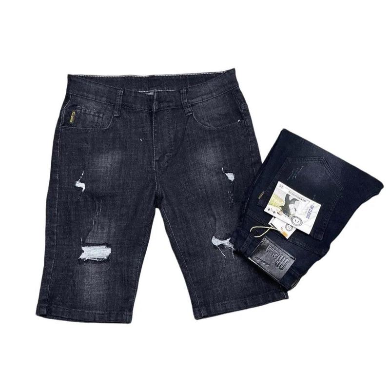 Quần sọt jeans nam Kiểu gạch cào xước, Quần short jean nam cao cấp, quần short nam cào xước 0
