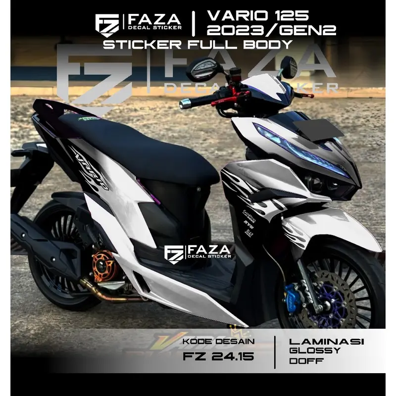 ( COD ) Decal Sticker Vario 125 New Gen2 Full Body Api Gradasi Terbaru - Stiker Variasi Vario 125 New 2023 2024 Full Body Stiker Striping Vario 125 New Gradasi Lembayung FZ 24.15 7