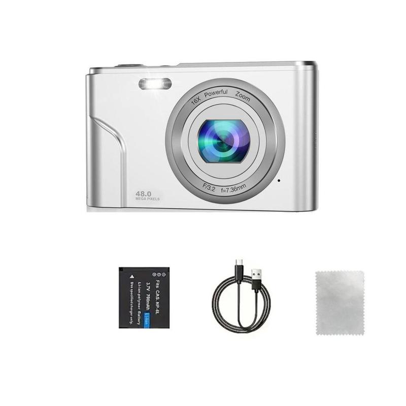 16X Digital Camera, Rechargeable 1080P FHD Camera, High Speed TF Storage Card, 1 Count Digital Point and Shoot Camera with 16X Zoom Anti Shake For Boys Girls 6