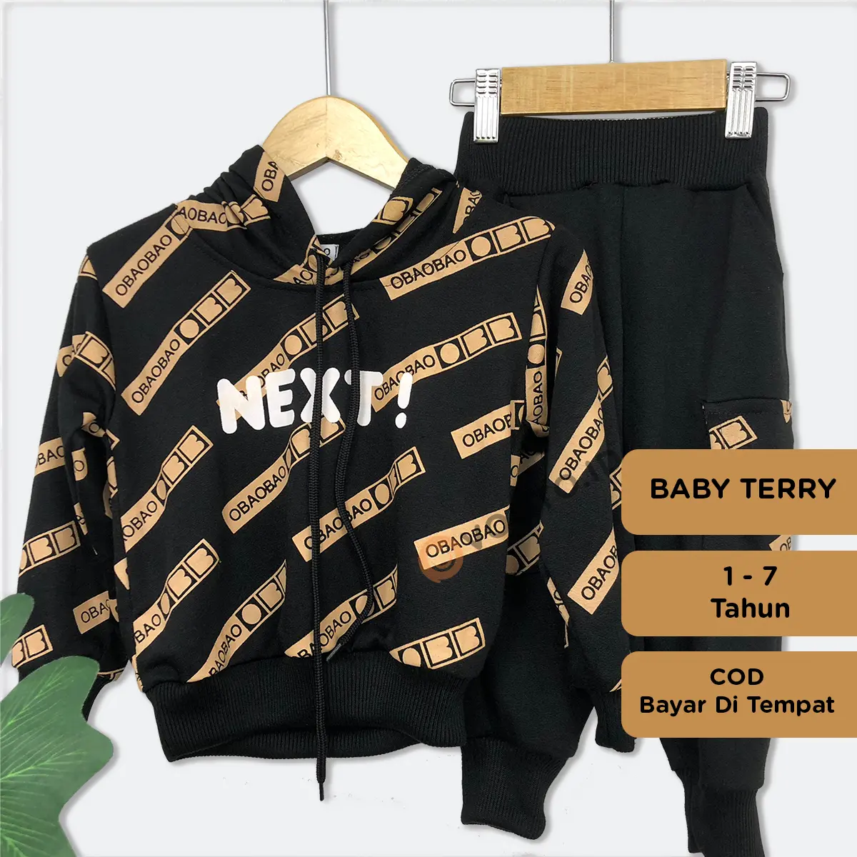 VOOTO KIDS - Set Hodie  Anak dan Bayi Laki Laki Perempuan Usia 1-7 Tahun Bahan Baby Terry