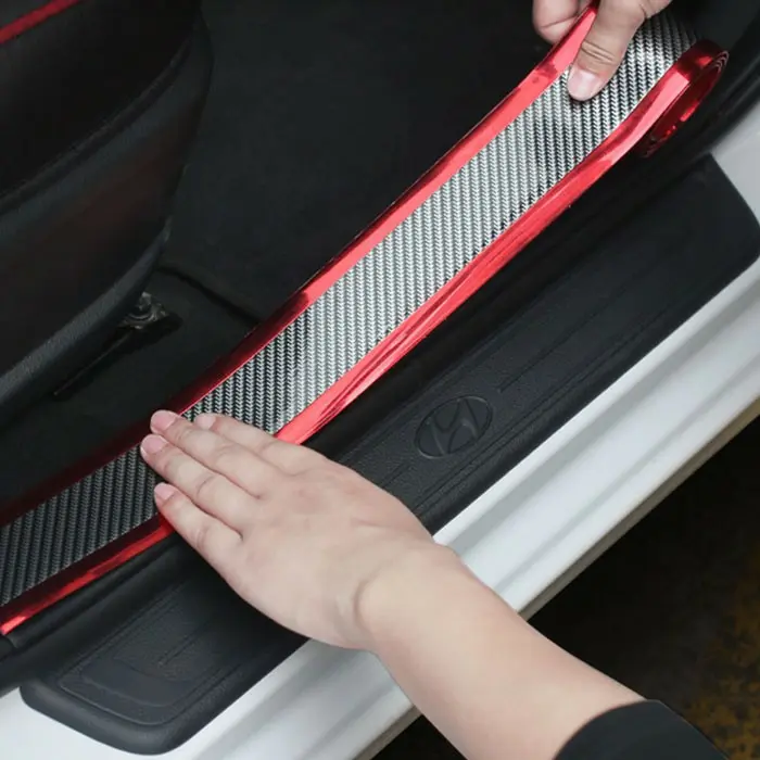 Nẹp cao su vân Carbon dán chống trầy xước xe, bậc bước chân Ô tô xe hơi, Rộng 5cm dài 1m Nhãn Dán Decal 3
