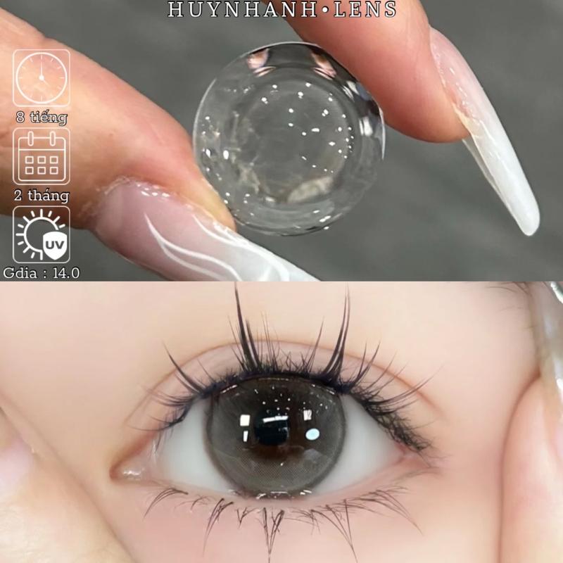  Lens Mắt Kính Áp Tròng xám tây sáng viên đá giãn ít payon gray  Giá 1 Đôi + Kèm Khay Dụng Cụ  