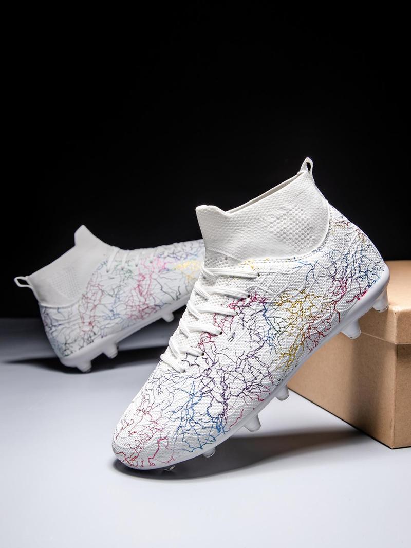 Product Introduction of Men's Patchwork High Top Football Shoes, Breathable Comfortable Football Cleats, Professional Training Shoes, Outdoor Sports Shoes for All Seasons 6