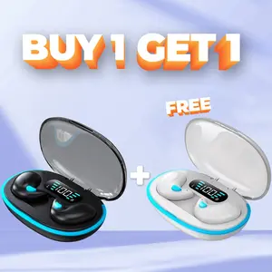 Paket Beli Satu Dapat Satu Gratis: X55 Earbud Nirkabel untuk Tidur dengan Suara Stereo Hi-Fi, Desain Tahan Air, Kontrol Sentuh, dan Bermain Game Tanpa Lag untuk Perangkat iPhone dan Android.