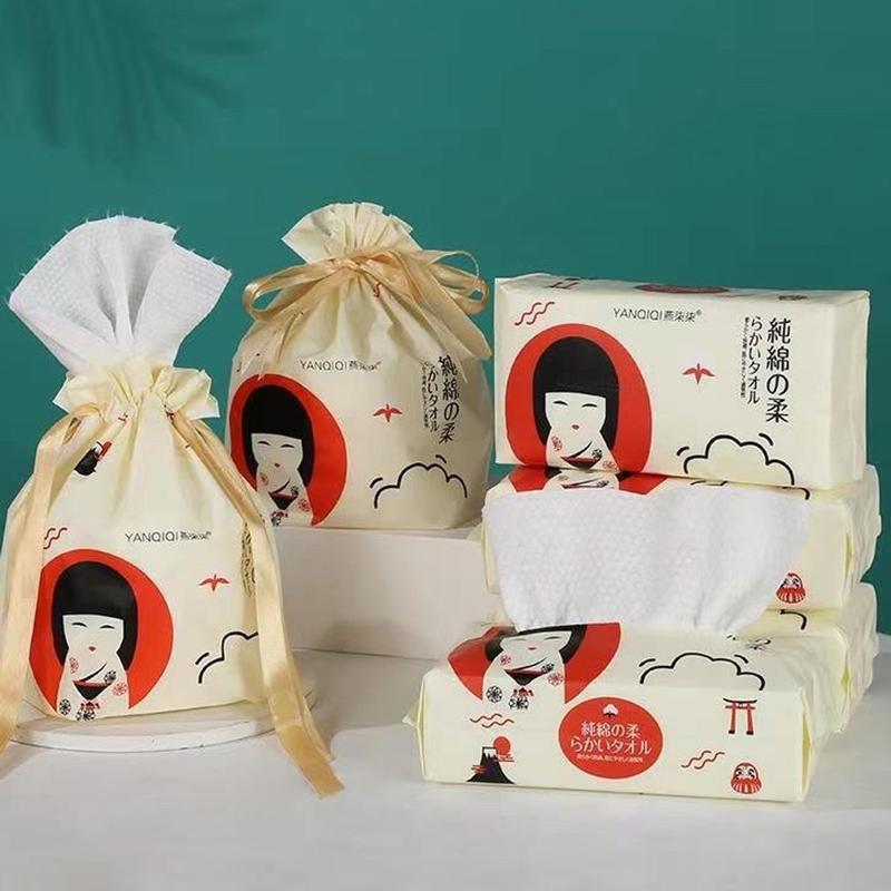Bông tẩy trang dạng cuộn, Tẩy trang hữu cơ Nhật Bản - Khăn mặt khô đa năng dùng 1 lần - Cuộn tẩy trang, khăn giấy COTTON