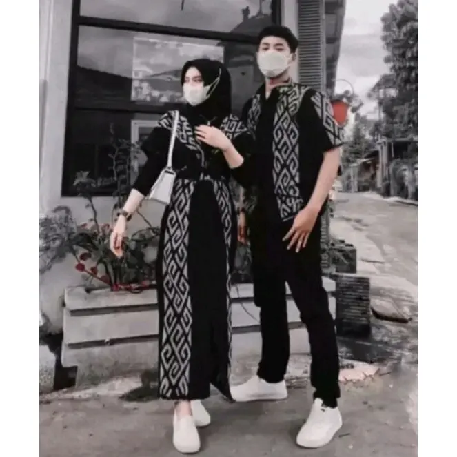 (READY STOCK) COUPLE TENUN, DRESS WANITA,KEMEJA PRIA,TENUN MOTIF Kondangan Pasangan