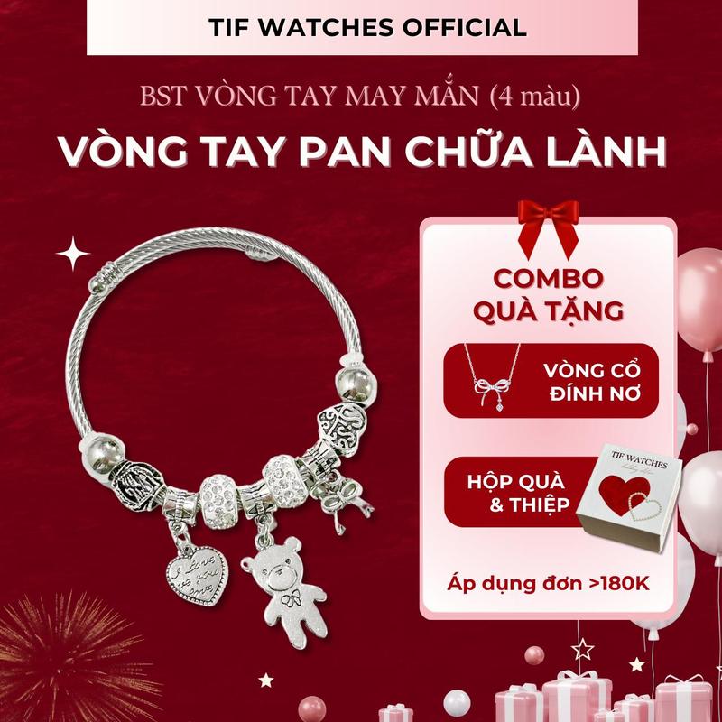 Vòng Tay Titan Nữ PAN Charm Tif Watches Chống Gỉ Quà Tặng SN bạn nữ - Vòng Tay Đẹp Cho Nữ Trang Sức Lắc Tay Phụ Kiện Đeo Tay Thời Trang Chất Lượng Cao Bracelet