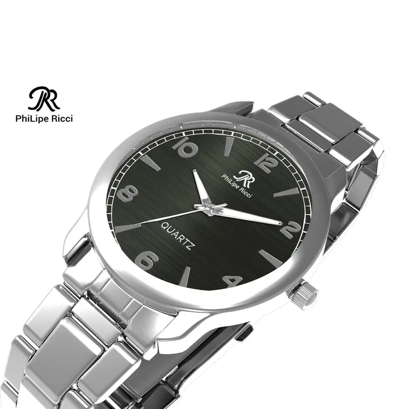 PhiLipe Ricci Jam Tangan Pria Besi Rantai Analog Original PR13 Free Box quartz watches 0