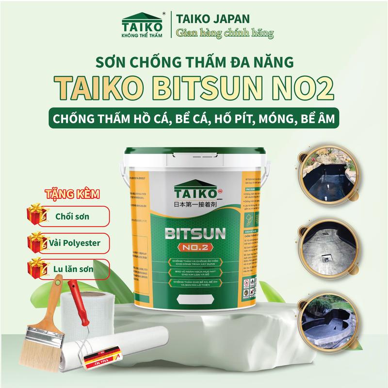 [1 Kg]Sơn Chống Thấm Đa Năng TAIKO BITSUN No.2 - Chống Thấm Bể Cá, Móng Nhà, Hồ Cá Koi, Sàn Mái, Ban Công, Lô Gia Lộ Thiên Chống Thấm Hồ Cá Bể Cá Pha Xi Măng