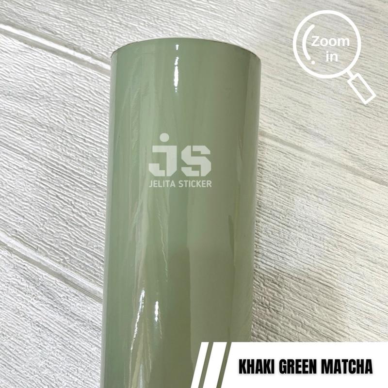 Skotlet Hijau Sage Matcha Khaki Green / Stiker Hijau Pastel Glossy 1