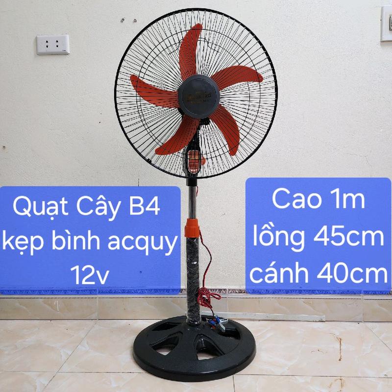 Quạt cây kẹp bình acquy 12 V 35 w mát như quạt điện mô tơ đồng bảo hành 1 năm