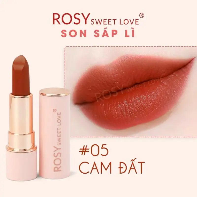 [TẶNG BỘ GƯƠNG CỌ KIM TUYẾN] COMBO 1 Son Dưỡng + 1 Son Sáp Rosy Siêu Lì giữ màu 2-4h, Mềm mịn môi bền màu chính hãng 6